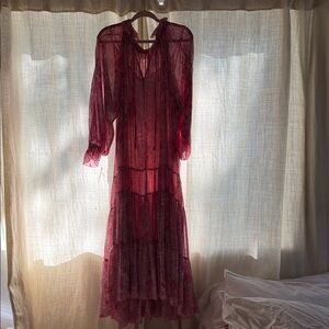 Free People Pink floral Floral Long Sleeve Dress